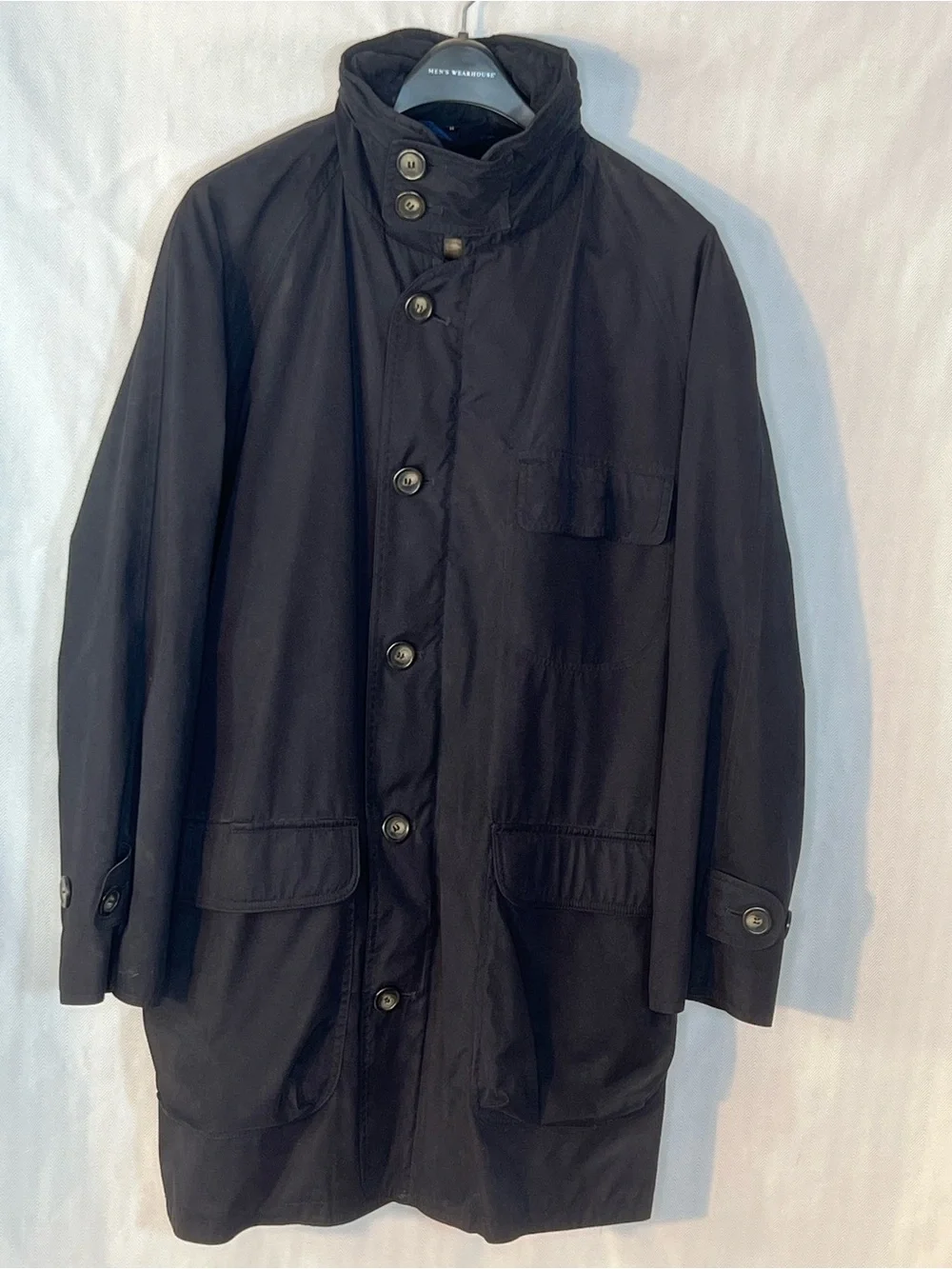 Chaps Ralph Lauren Vintage Men’s Coat Field Black Button/Zip Closure Hood M 👍